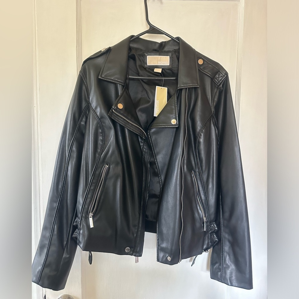 MICHAEL KORS Black Faux Leather Jacket